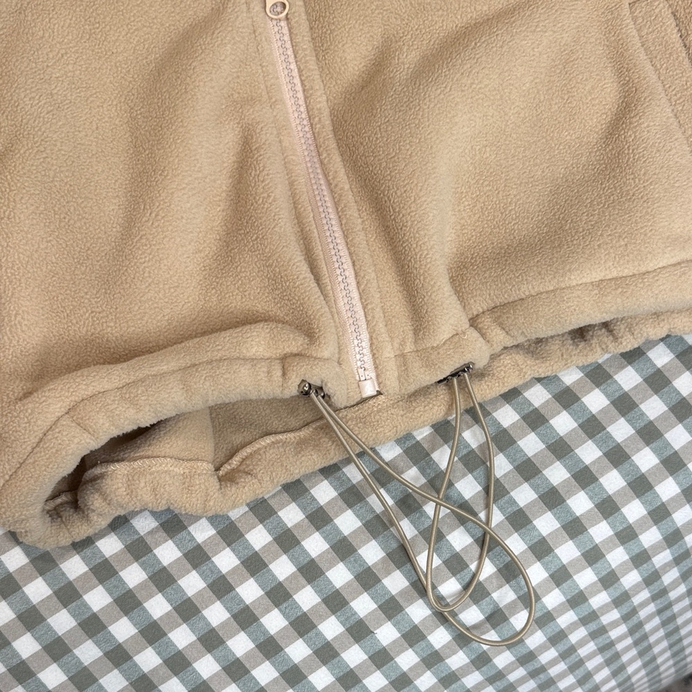 Tan Fleece Zip-Up Jacket - Picture 3 of 4